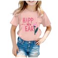 thumbnail image 4 of LUOGENLI Girls Spring T Shirts Valentine's Day Size 10 Kids New Year 2025 Printed Short Sleeve T Shirt Tops Casual Crop St. Patrick's Day T Shirts for Girls 10-12 Plain 4-5 Years, 4 of 4