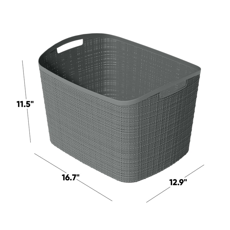 Curver Jute Extra Large Resin Storage Basket, Grey photo 2