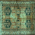 thumbnail image 1 of Ahgly Company Indoor Square Persian Turquoise Blue Traditional Area Rugs, 8' Square, 1 of 4