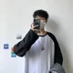 thumbnail image 2 of Camiseta para hombre con citas, sudaderas a granel, ropa de invierno original para hombre, top coreano de otoño con jersey vintage emo xl, 2 of 5