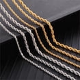 thumbnail image 4 of FEEL STYLE Men Necklace Stainless Steel Chain Silver Plated Chains Width 5mm Rope Chain Necklace for Mens Women Jewelry Gift(Gold,18inch), 4 of 5