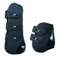 thumbnail image 3 of Front Hind Leg Boots Adjustable Horse Leg Boots Equine Front Hind Leg Guard Equestrian Tendon Protection Horse Hock Brace (Brown  Hind leg), 3 of 6