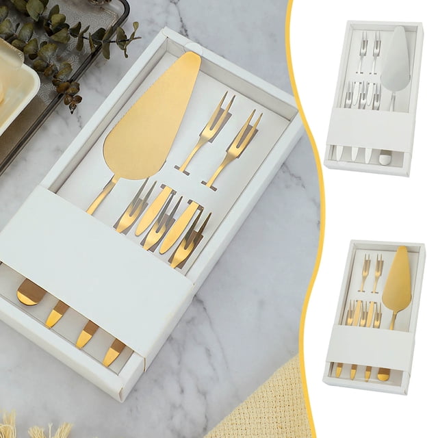 Cuchillo para Pastel de Acero Inoxidable, Juego de Tenedores Ergonómicos, Acabado Pulido Espejo, Presentación Elegante de Postres, Perfecto para Fiestas, Hora Del Té, Cuchillo de 22,3 X 1,8
