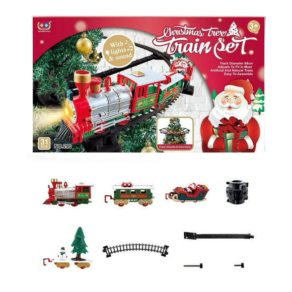 kjfeif Clearance Christmas Toy Set Toys for Boys with Lights and Sound Toy with Steam Locomotive Carriages and Tracks Toddler Model for 3 4 5 6 7 8+ Years Old, Birthday Gift for Toddlers Boys Girls