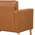 thumbnail image 3 of Studio Living Lorelei Mid-Century Modern Sofa, Caramel Brown Faux Leather, 3 of 7