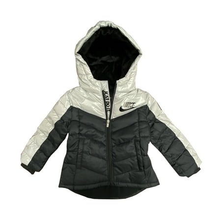 Nike Toddler Girls Chevron Puffer Jacket,Black,3T