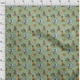 thumbnail image 4 of oneOone Cotton Cambric Olive Green Fabric Animal Dress Material Fabric Print Fabric By The Yard 42 Inch Wide, 4 of 4