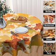 thumbnail image 4 of Fall Leaf Tablecloth Round Autumn Leaves Table Cloths Circular Table Cover Washable Polyester Tabletop for Dining Kitchen Picnic Party Decor 60 Inch, 4 of 7