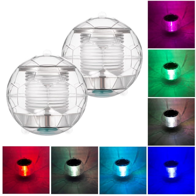 Jinsinto 2 PCS LED submersible Light Waterproof globular Solar Light Outdoor Party Decoration 7.8cm x 7.8cm