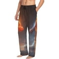 thumbnail image 2 of Balery Red And Blue Fire Dragon D print Men's Pajama Pants,Ultra Lightweight Pjs,Lounge Pant-Large, 2 of 9