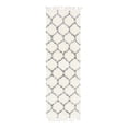 thumbnail image 3 of Unique Loom Hygge Shag Collection Area Rug - Trellis (2' 7" x 8' 2" Runner Ivory/Gray), 3 of 7