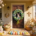 thumbnail image 1 of CaiYueKe Easter Door Cover Curtain Decoration Spring Holiday Party Decor for Home Front Door Wall Hanging Welcome Sign with Bunny Eggs Floral Pattern Festive Celebration Indoor Outdoor Seasonal, 1 of 7