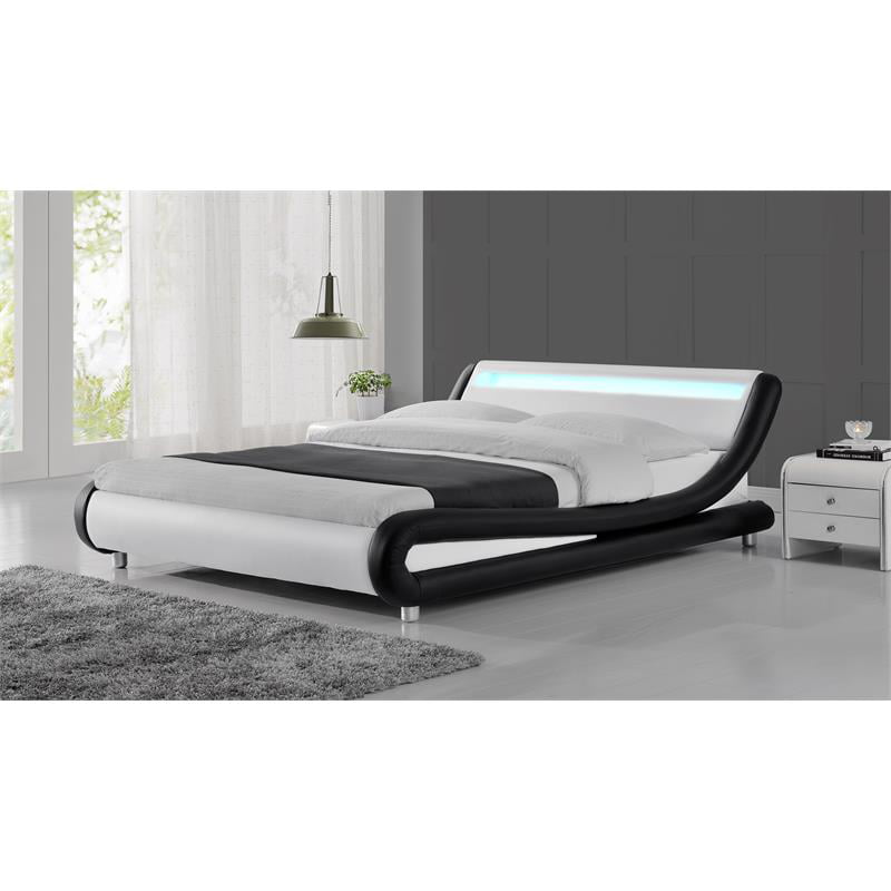Modern King Bed With Lights Off 72, Black Contemporary King Bed