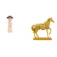 thumbnail image 1 of Estatua de resina tradicional china de niña y caballo, escultura en miniatura, figura de animal grabada, decoración para dormitorio, oficina, granja,, 1 of 8