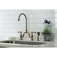 thumbnail image 3 of Kingston Brass KS7793ALBS English Country Two-Handle 3-Hole Deck Mount Bridge Kitchen Faucet with Brass Side Sprayer in Antique Brass, 3 of 7