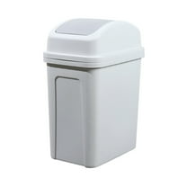 Bathroom Can with Swing Lid Small Garbage Can Bathroom Trashcan Garbage Bin for Kitchen Waste Bedroom Room Outdoor (Light Gray,1.8 Gallon)