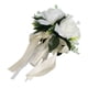 thumbnail image 2 of Ramo de novia artificial de seda con rosas artificiales para novia con flores blancas lechosas, 2 of 14