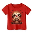 thumbnail image 4 of JTieacloth T-Shirt à Col Rond à Manches Courtes pour Enfants Filles, Imprimé Sport Décontracté Confortable, T-Shirts Basiques, Tailles 7-8 Ans, 4 of 4