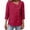 Red, variant on 3/4 Sleeve Solid Denim Tops for Women V-Neck Half Button Relaxed Tops Breathable Shirts for Dressy Office Wear and Daily Outgoing