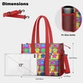 thumbnail image 5 of Teacher Tote Bag,Colorful Dog Paw Footprint Teacher Utility Tote Bag,Large Work Tote Bags for Women with Multiple Pockets,Top Zipper Closure,13.8x10.6x6.7 Inch, 5 of 5
