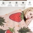 thumbnail image 3 of HENGT Strawberry Throw Blankets Lightweight Flannel Cozy Soft Blanket Home Decor for Couch Bed Sofa Bedroom Living Room Travel Birthday Christmas All Season, 3 of 6