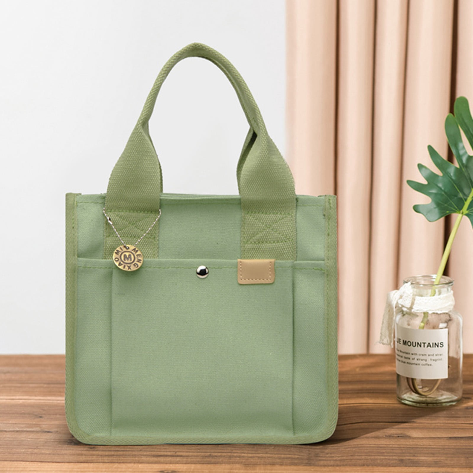 Canvas Tote Bags for Women Small Totes Bags with Zipper Lightweight Purse Pockets Large Shoulder Handbag