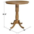 thumbnail image 3 of 36" Solid Wood Round Top Pedestal Table - 34.9"H - Pecan, 3 of 12