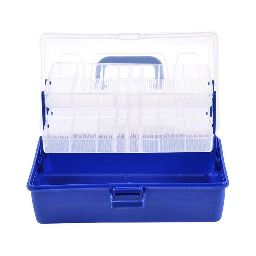 BIMZUC Portable 3-Layer Fishing Tackle Box Accessory Storage Holder with Detachable Dividers for Lures Hooks Baits (11.8 inches / 30 cm) - Multi-Compartment Organizer Organizer for Anglers