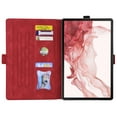 thumbnail image 3 of Dteck Case for Samsung Galaxy Tab S8+/S8 Plus 2022/S7 FE 2021/S7 Plus 2020 12.4 inch Tablet, Premium PU Leather Embossed LOVE Pattern Folio Case with Card Slots Multi-angle Viewing Stand, Red, 3 of 5