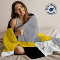 thumbnail image 2 of Yellow Grey Color Block Throw Blankets, Abstract Modern Geometric Soft Fleece Blanket Decorative for Home Sofa Couch Chair Living Bedroom, 60x80 inches, Black White, 2 of 8