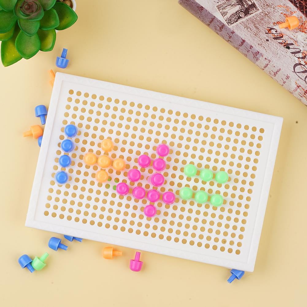 Children Kids Puzzle Peg Board With 96 Pegs Educational Set