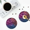 thumbnail image 3 of Bingfone Vintage Heart Confetti on Glitter Leather Drinks Coasters with Set of 6,Suitable for Home Kitchen,Coffee Cup Coasters Home Gift, 3 of 7