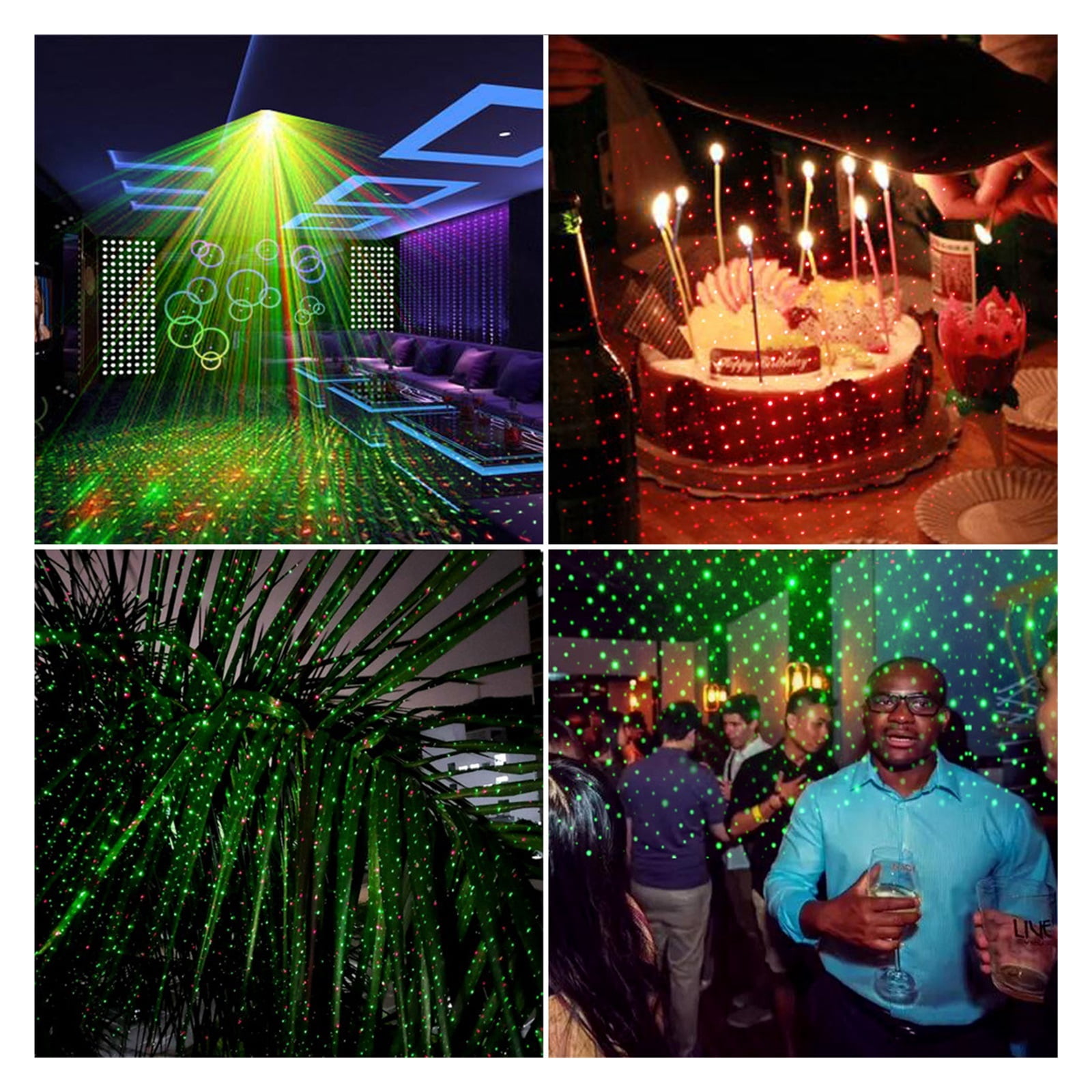 Mini Starry Sky Lights Disco Stage Lighting Star Projector DJ Sound Activated Strobe Flash Party Lamp For Birthday Parties