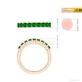 thumbnail image 4 of ANGARA Natural Square Emerald Semi Eternity Classic Wedding Ring in 14K Rose Gold for Women (Size-2.6mm) | May Birthstone, Birthday, Anniversary, Jewelry Gift for Women | Natural Emerald Ring, 4 of 9
