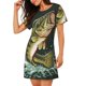 thumbnail image 2 of Disketp Largemouth Bass jumps out of water para Camisón Corto de Manga Corta para Mujeres, Camisón Cómodo con Escote Redondo, Bonito y Confortable, 2 of 6