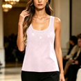 thumbnail image 5 of Karymi Tops for Women Trendy Scoop Neck Sleeveless Tank Top, Sparkling Crystal Studded Wide Strap Casual Vest, Glitter Camisole Blouses for Women Dressy Casual, 5 of 6