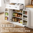 thumbnail image 2 of Ktaxon 72" Kitchen Pantry, Modern Freestanding Pantry Cabinet with Spice Rack, Storage Cabinet with 4 Doors, Large Drawer and Adjustable Shelves for Kitchen,Dining Room, White, 2 of 10