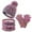 Hot Pink, variant on Hwmodou Toddler Winter Hat Gloves Scarf Set Girls Children Hats With Pom Knit Neck Warmer Gaiter Mittens Lined Set Kids Beanie