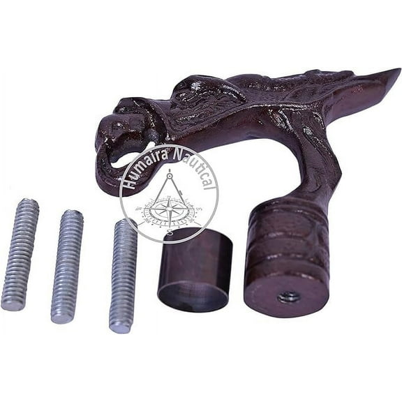 Asmara Nautical Antique Nautical Brass Walking Stick Custom Hand Carved Horse Dragon Wood Canes