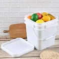 thumbnail image 4 of 3 Gallon Plastic Bucket with Sealed Lid, 4 Pack Small White Square Bucket Pail Food Grade, 4 of 7