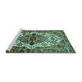 thumbnail image 2 of Ahgly Company Machine Washable Indoor Rectangle Persian Turquoise Blue Traditional Area Rugs, 2' x 4', 2 of 4