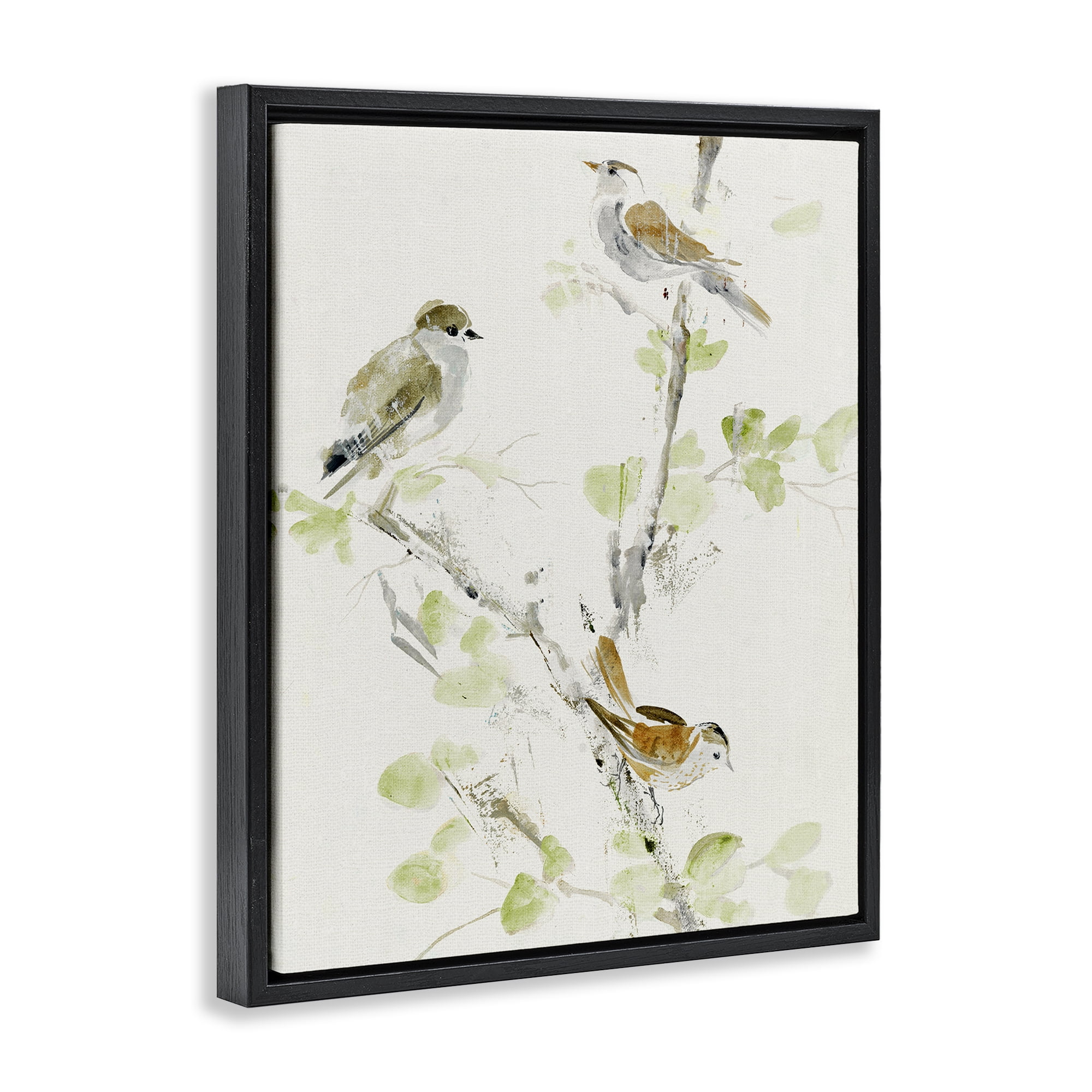 Stupell Industries Delicate Feathers Abstraction Black Framed Floater Canvas Wall Art, design by Lorenzo Collective