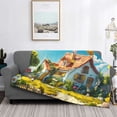 thumbnail image 5 of KLL Cozy Cartoon Backyard Print Fleece Throw Blanket, Horizontal Fleece Bedding Cute Soft Blankets Comfy Fleece Flannel Plush Home Decor for Couch & Bed -60"x50", 5 of 9