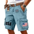thumbnail image 2 of GrmtClth Mens Independence Day Cargo Shorts 2026 Patriotic 1776-2026 Summer Shorts Lightweight Multi-Pocket Pant Soft Outdoor Short Trouser Sky Blue 2XL, 2 of 4