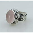 thumbnail image 2 of Navya Craft Rose Quartz Oval Sterling Silver Handmade Women Cocktail Pink Gemstone Ring Size 7.0, 2 of 7