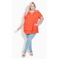 thumbnail image 2 of Avenue Women's Plus Size Marion Caged V-neckline Relaxed Fit Tunic Top, 2 of 5