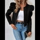thumbnail image 5 of Chaqueta Corta de Larga para Mujer, con Cremallera, Abrigo, Ropa de Abrigo, Atuendo de Otoño, Chaquetones Negro XL, 5 of 8