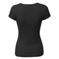thumbnail image 3 of FashionOutfit Women's Short Sleeve Ribbed V-neck Plunge Top Various Colors, 3 of 4
