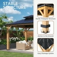 thumbnail image 6 of COOS BAY 11 x 13 Outdoor Patio Wood Gazebo, Hardtop Gazebo with Galvanized Steel Double Roof, 6 of 9