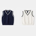 thumbnail image 2 of KYAIGUO Baby Toddler V-Neck Knit Sweater Vest for Boys & Girls,Kids Sleeveless Pullover Knit Sweater for 2-7T, 2 of 10